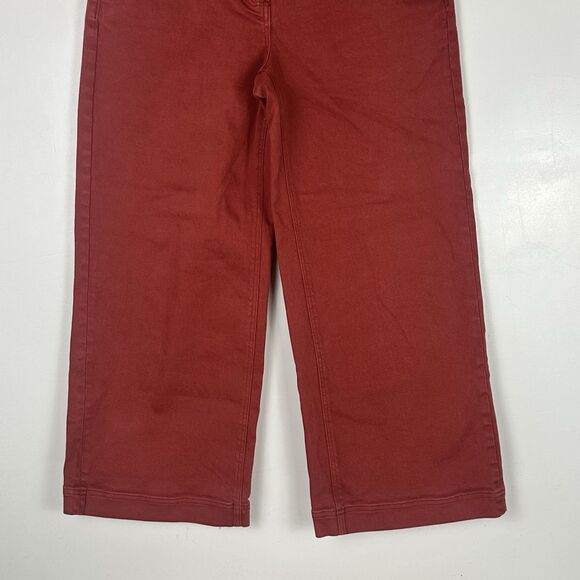 Everlane  Organic Cotton Wide Leg Pants 26.5" Size 10 Faded Red  High Rise - Picture 6 of 12